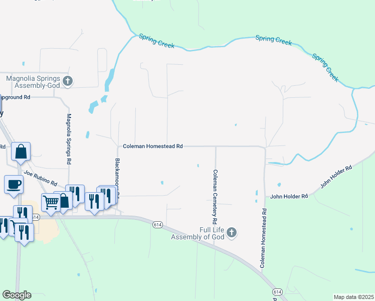 map of restaurants, bars, coffee shops, grocery stores, and more near 7816 Coleman Homestead Road in Moss Point