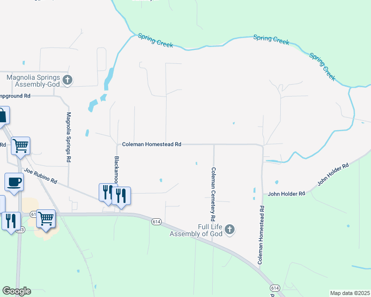 map of restaurants, bars, coffee shops, grocery stores, and more near 7816 Coleman Homestead Road in Moss Point