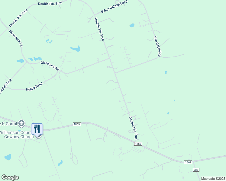map of restaurants, bars, coffee shops, grocery stores, and more near 371 Double File Trce in Liberty Hill