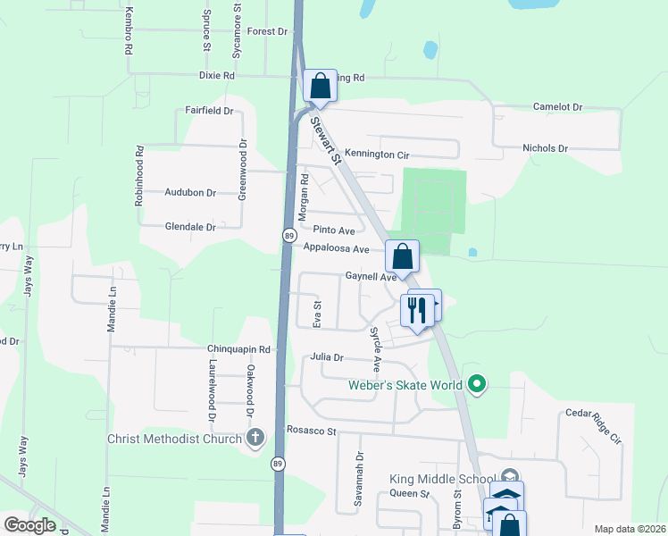 map of restaurants, bars, coffee shops, grocery stores, and more near 6448 Gaynell Avenue in Milton