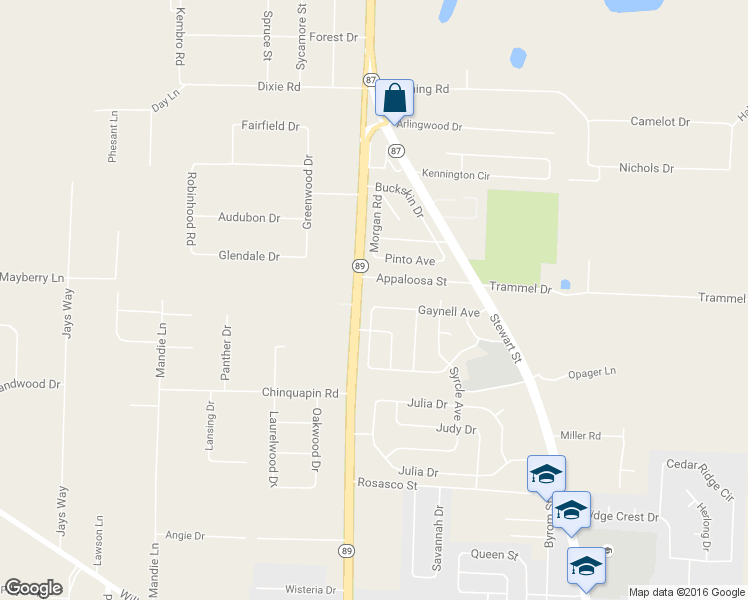 map of restaurants, bars, coffee shops, grocery stores, and more near 6420 Gaynell Avenue in Milton