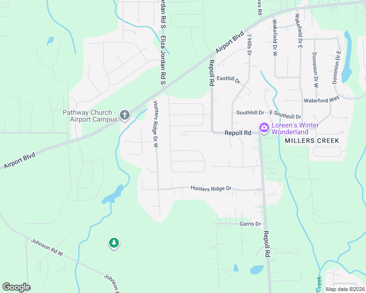 map of restaurants, bars, coffee shops, grocery stores, and more near 1365 Repoll Road in Mobile