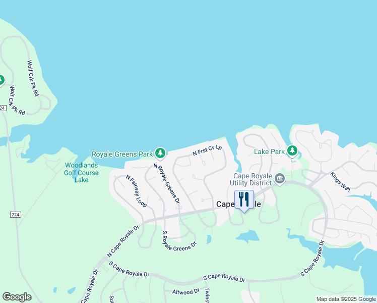 map of restaurants, bars, coffee shops, grocery stores, and more near 321 North Forest Cove in Coldspring