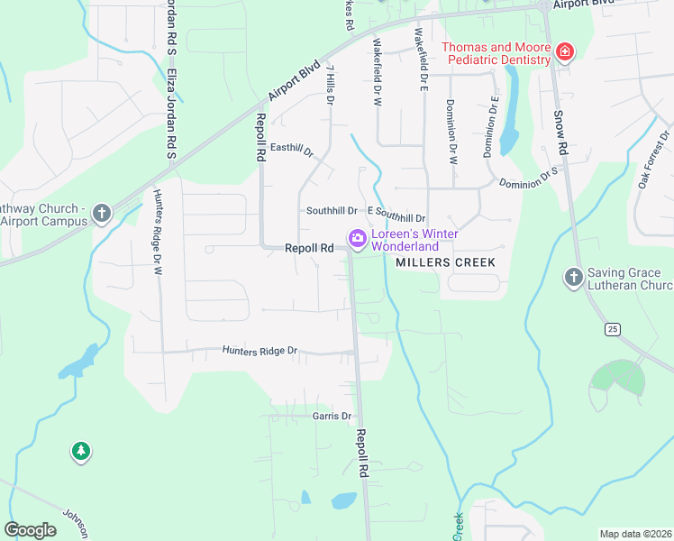 map of restaurants, bars, coffee shops, grocery stores, and more near 1470 Repoll Road in Mobile