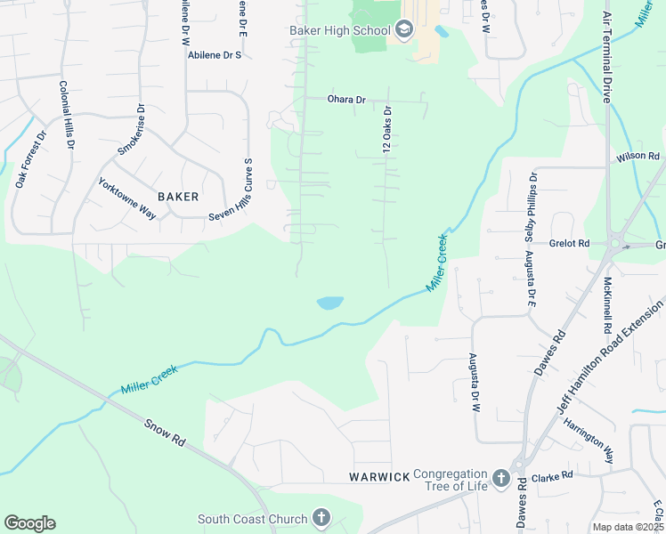 map of restaurants, bars, coffee shops, grocery stores, and more near 1401 Walter Smith Road in Mobile