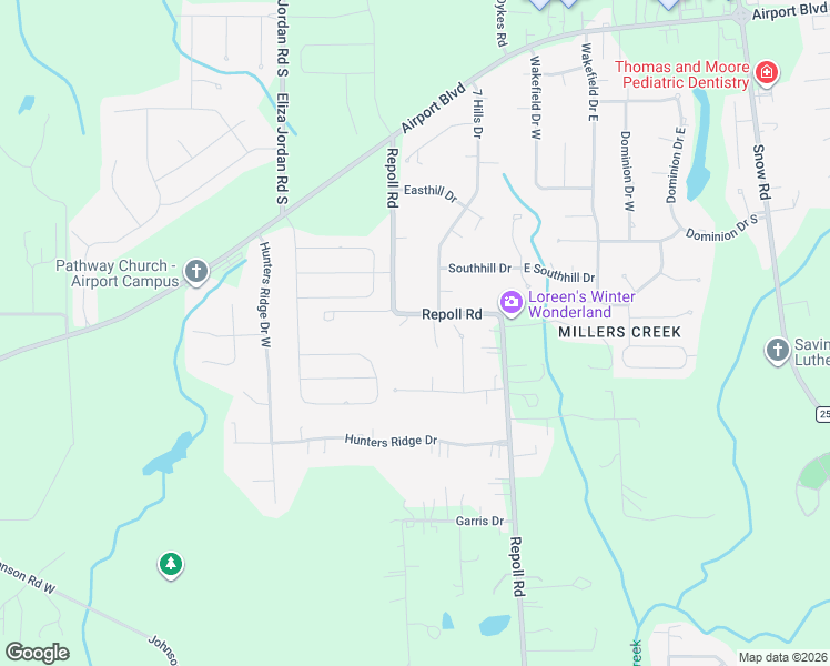 map of restaurants, bars, coffee shops, grocery stores, and more near 1360 Repoll Road in Mobile