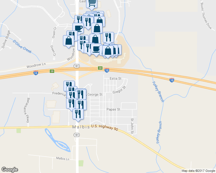 map of restaurants, bars, coffee shops, grocery stores, and more near 29909 Saint Helen Street in Daphne