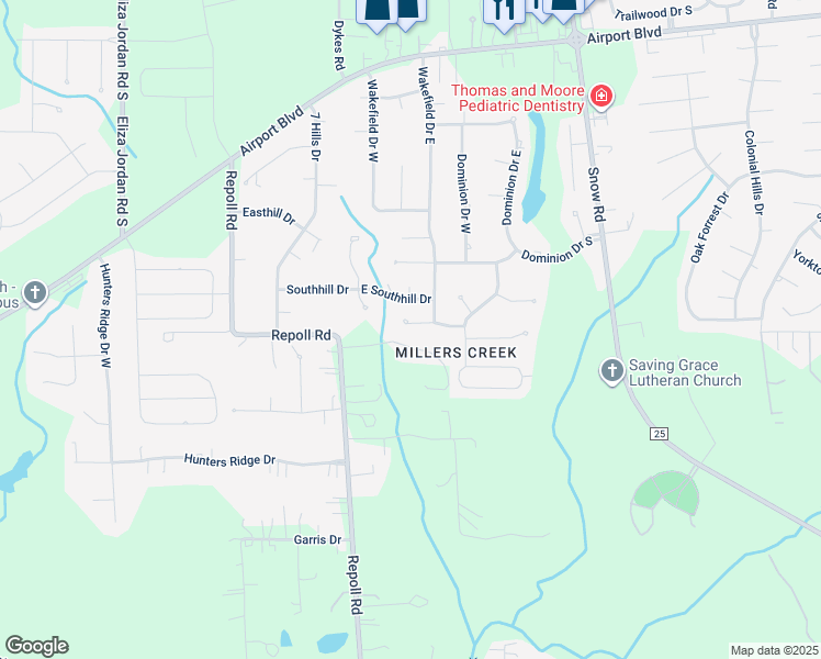 map of restaurants, bars, coffee shops, grocery stores, and more near 10147 Summerfield Way in Mobile
