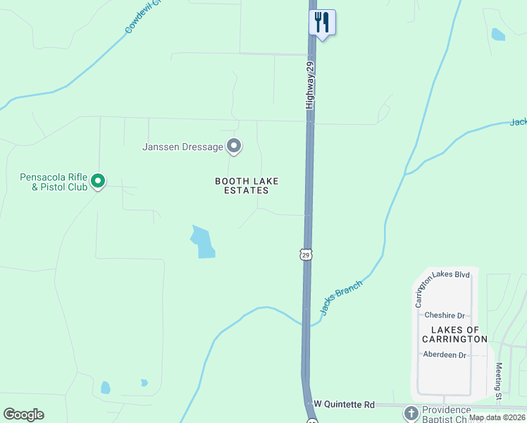 map of restaurants, bars, coffee shops, grocery stores, and more near 3300 Bo Peg Road in Cantonment