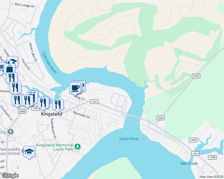 map of restaurants, bars, coffee shops, grocery stores, and more near 420 Harris Loop in Kingsland