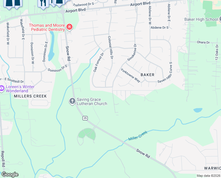 map of restaurants, bars, coffee shops, grocery stores, and more near 1394 Smokerise Drive in Mobile