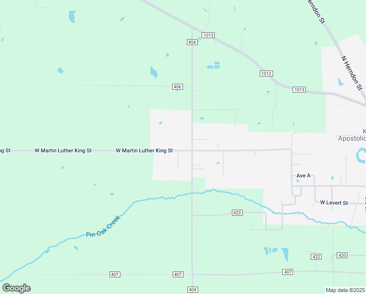 map of restaurants, bars, coffee shops, grocery stores, and more near 2218 West Martin Luther King Street in Kirbyville