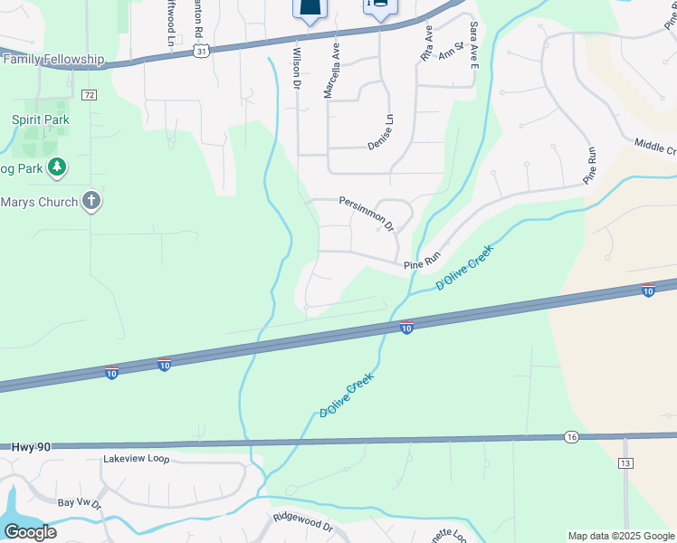 map of restaurants, bars, coffee shops, grocery stores, and more near 7885 Pine Run in Spanish Fort