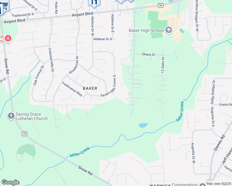 map of restaurants, bars, coffee shops, grocery stores, and more near 9210 Seven Hills Curve South in Mobile