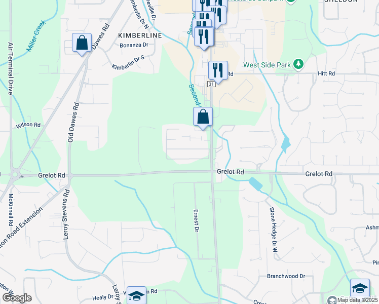 map of restaurants, bars, coffee shops, grocery stores, and more near 1310 Schillinger Road South in Mobile