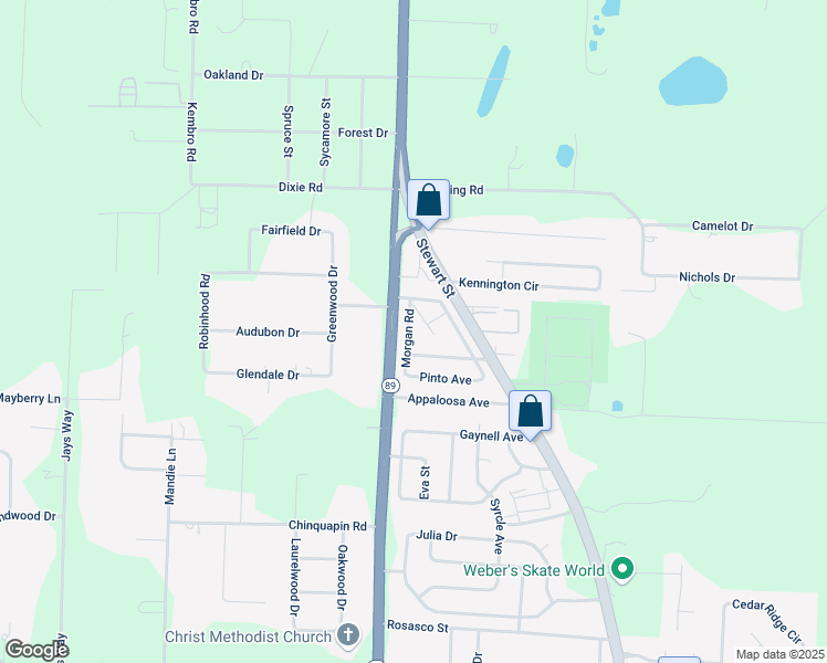 map of restaurants, bars, coffee shops, grocery stores, and more near 6242 Morgan Road in Milton