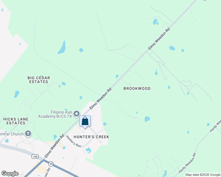 map of restaurants, bars, coffee shops, grocery stores, and more near 4945 Elmo Weedon Road in Bryan