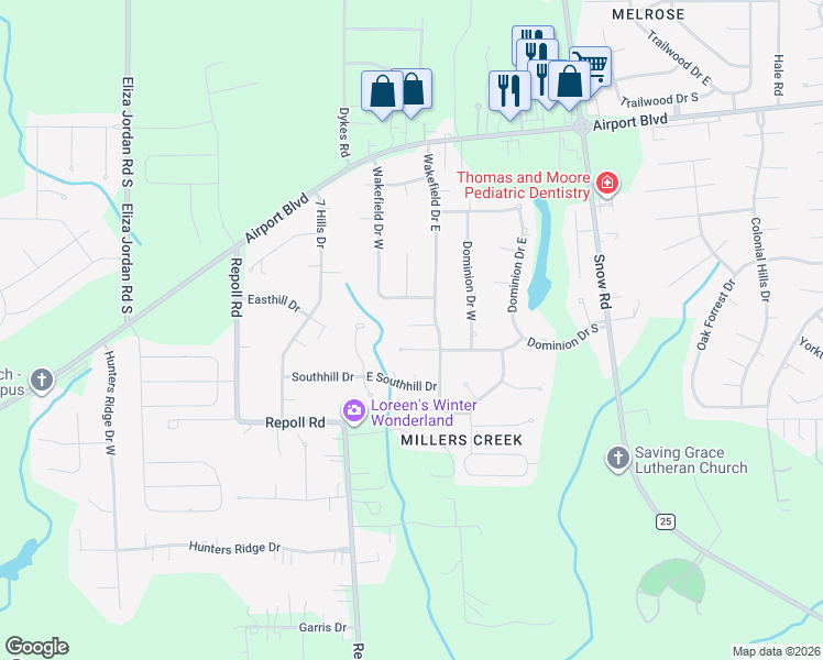 map of restaurants, bars, coffee shops, grocery stores, and more near 10142 Tarawood Court in Mobile