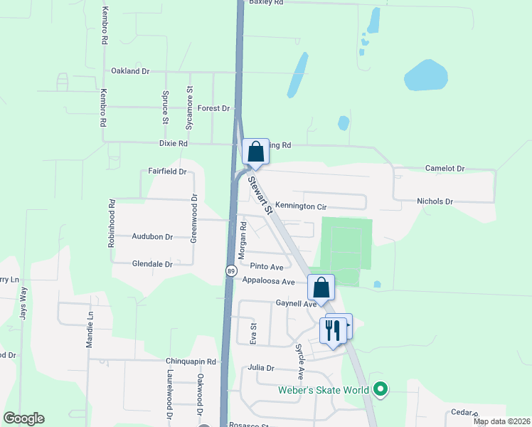 map of restaurants, bars, coffee shops, grocery stores, and more near 6417 Ashborough Court in Milton