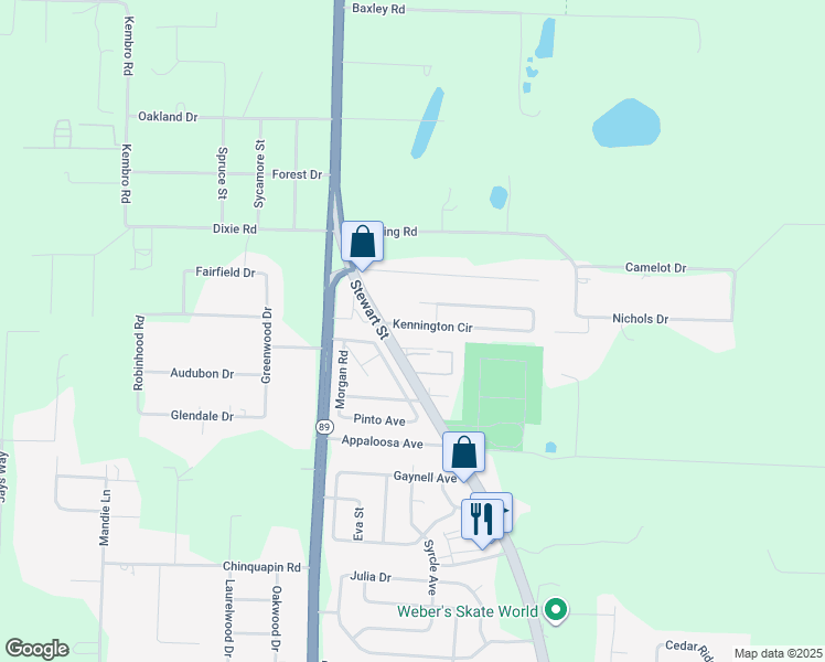 map of restaurants, bars, coffee shops, grocery stores, and more near 6421 Kennington Circle in Milton