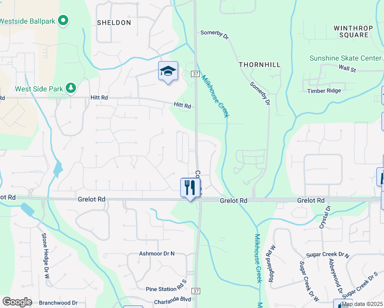 map of restaurants, bars, coffee shops, grocery stores, and more near 1243 Smithfield Road East in Mobile