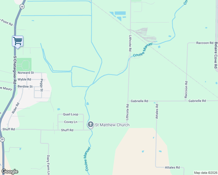 map of restaurants, bars, coffee shops, grocery stores, and more near 928-998 Lithcote Road in Ville Platte