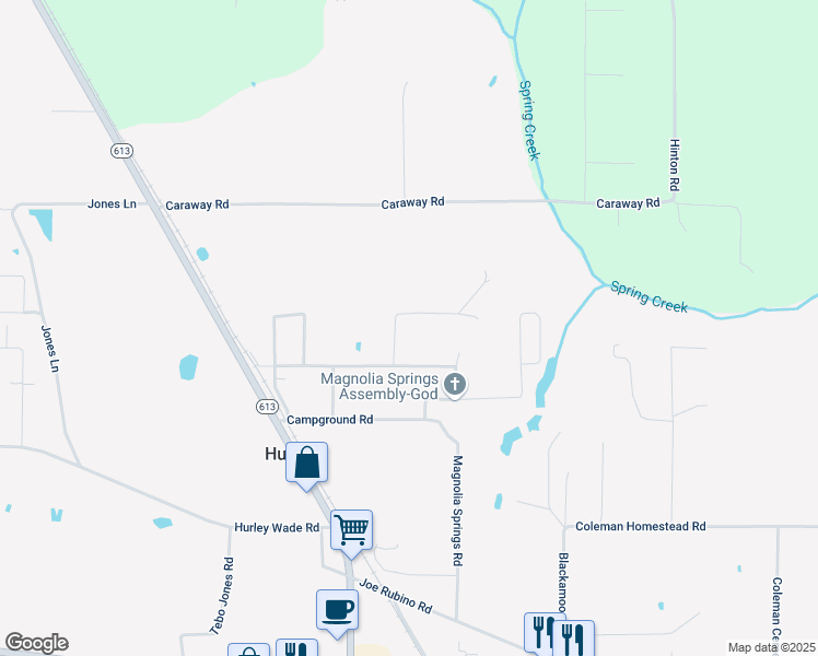 map of restaurants, bars, coffee shops, grocery stores, and more near 22109-22111 Arrow Trail in Moss Point