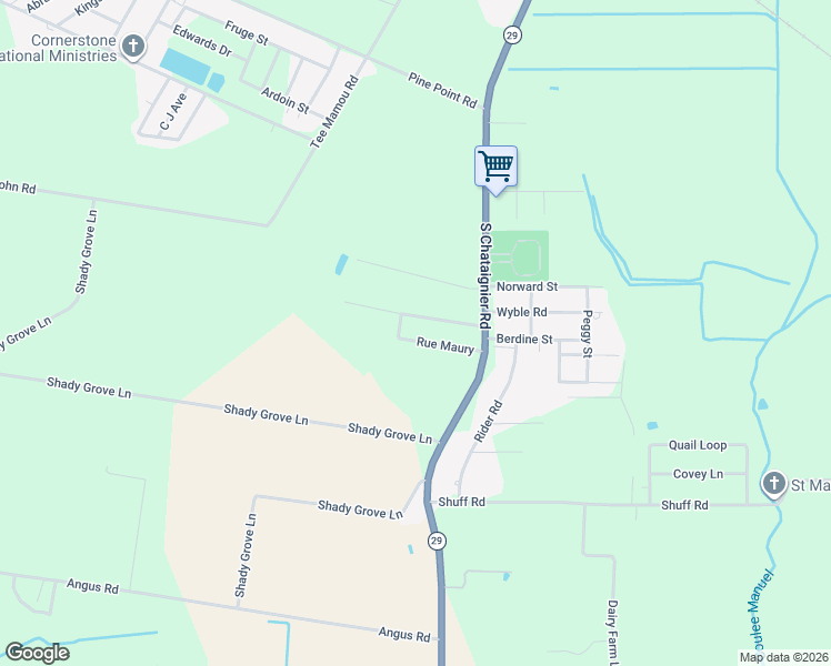 map of restaurants, bars, coffee shops, grocery stores, and more near 117-199 Rue Richaume in Ville Platte