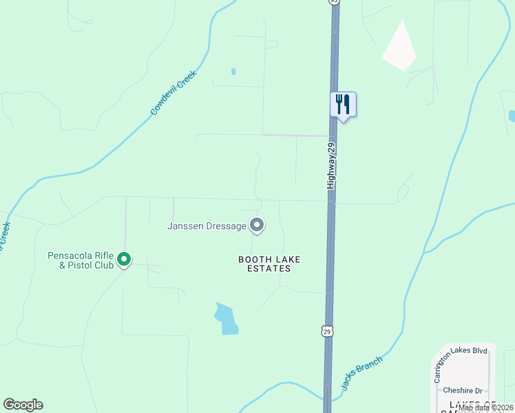 map of restaurants, bars, coffee shops, grocery stores, and more near 1920 Mathison Road in Cantonment