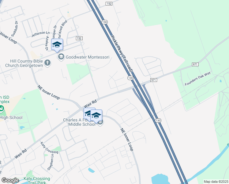map of restaurants, bars, coffee shops, grocery stores, and more near 4092 Farm to Market Road 971 in Georgetown