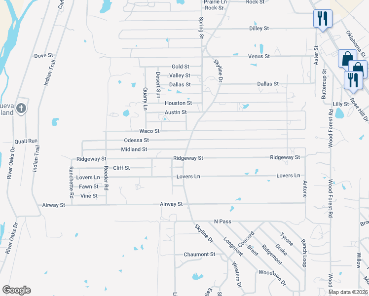 map of restaurants, bars, coffee shops, grocery stores, and more near 690 Midland Street in Kingsland