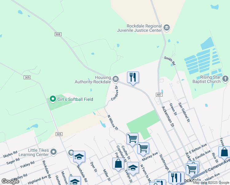 map of restaurants, bars, coffee shops, grocery stores, and more near 189 Whipowill in Rockdale