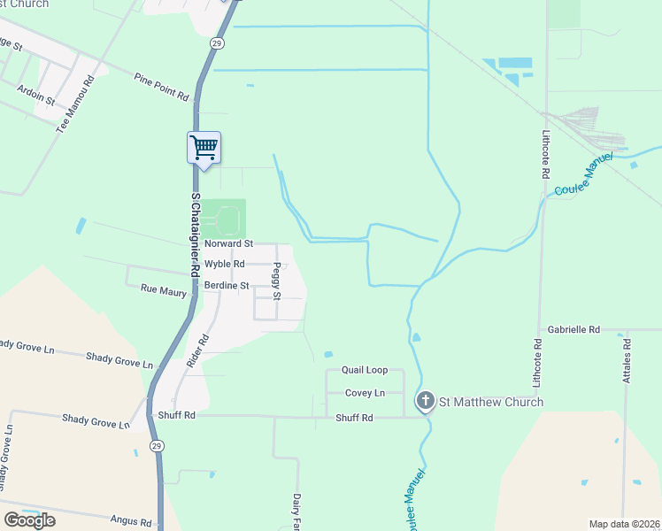 map of restaurants, bars, coffee shops, grocery stores, and more near 517 Wyble Rd in Ville Platte
