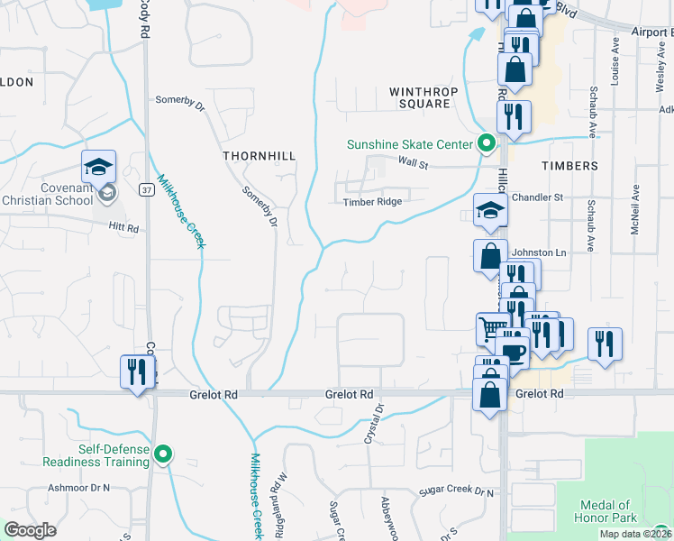 map of restaurants, bars, coffee shops, grocery stores, and more near 1101-1199 Hanging Lantern Cir in Mobile