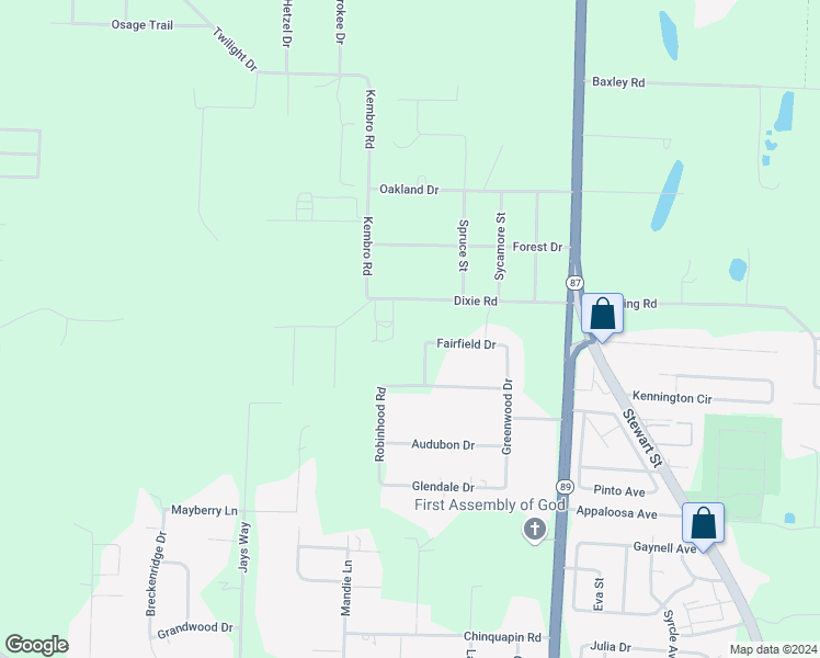 map of restaurants, bars, coffee shops, grocery stores, and more near 6357 Mayfair Road in Milton