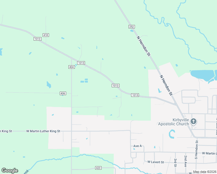 map of restaurants, bars, coffee shops, grocery stores, and more near 857 County Highway 1013 in Kirbyville