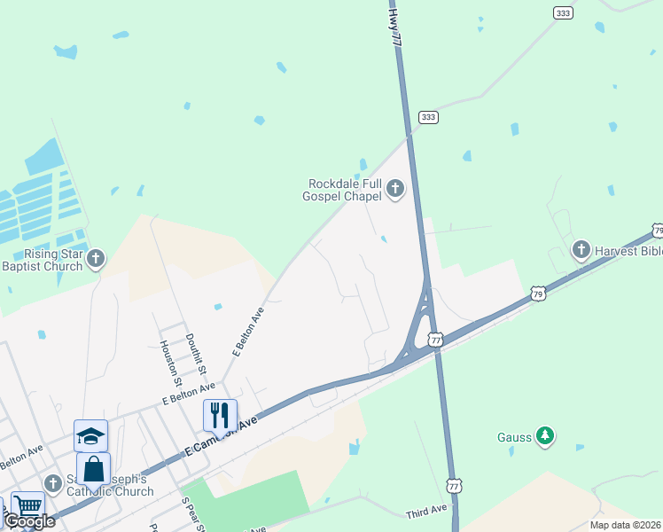 map of restaurants, bars, coffee shops, grocery stores, and more near 13-45 Sherwood Forest Lane in Rockdale