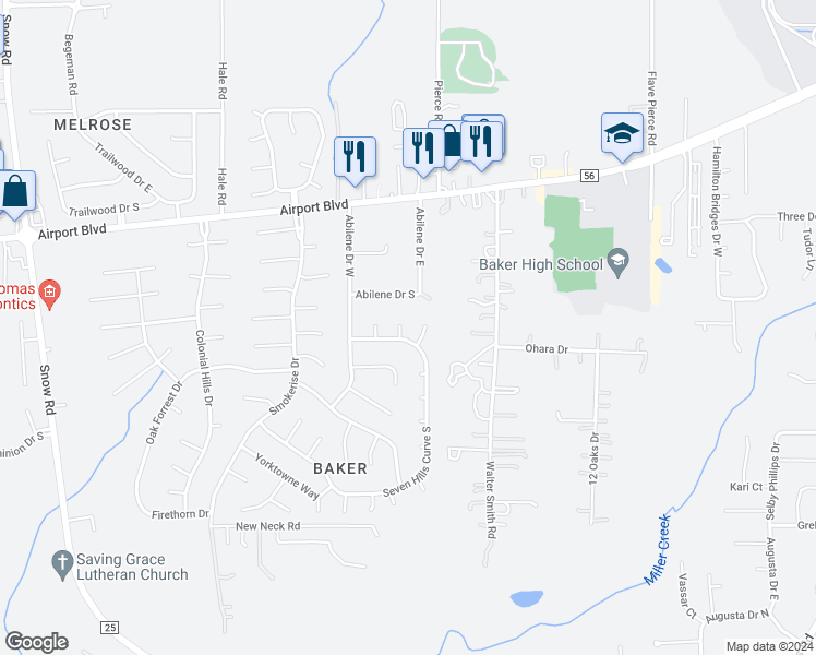 map of restaurants, bars, coffee shops, grocery stores, and more near 1081 Coke Court in Mobile