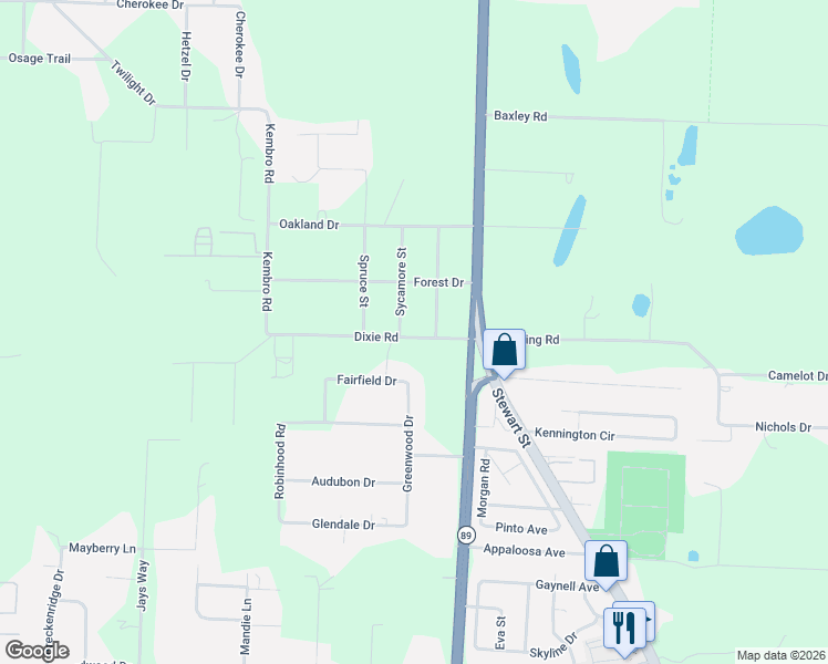 map of restaurants, bars, coffee shops, grocery stores, and more near 6358 Dixie Road in Milton