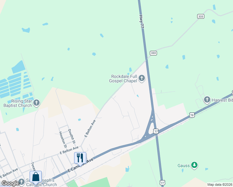 map of restaurants, bars, coffee shops, grocery stores, and more near 13 Sherwood Forest Lane in Rockdale