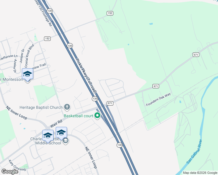 map of restaurants, bars, coffee shops, grocery stores, and more near 1400 Mink Loop in Georgetown