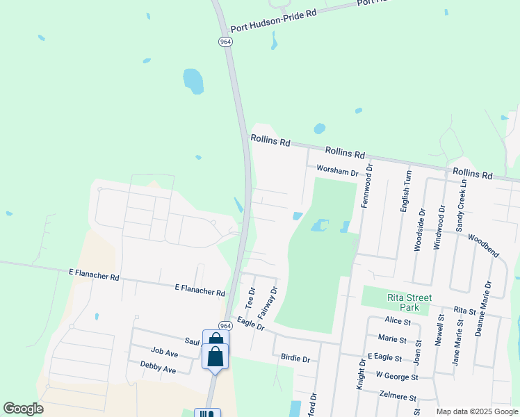 map of restaurants, bars, coffee shops, grocery stores, and more near 1112 Willow Creek Drive in Zachary