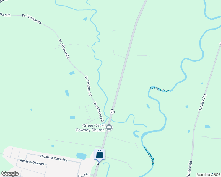 map of restaurants, bars, coffee shops, grocery stores, and more near 21601 Plank Road in Zachary