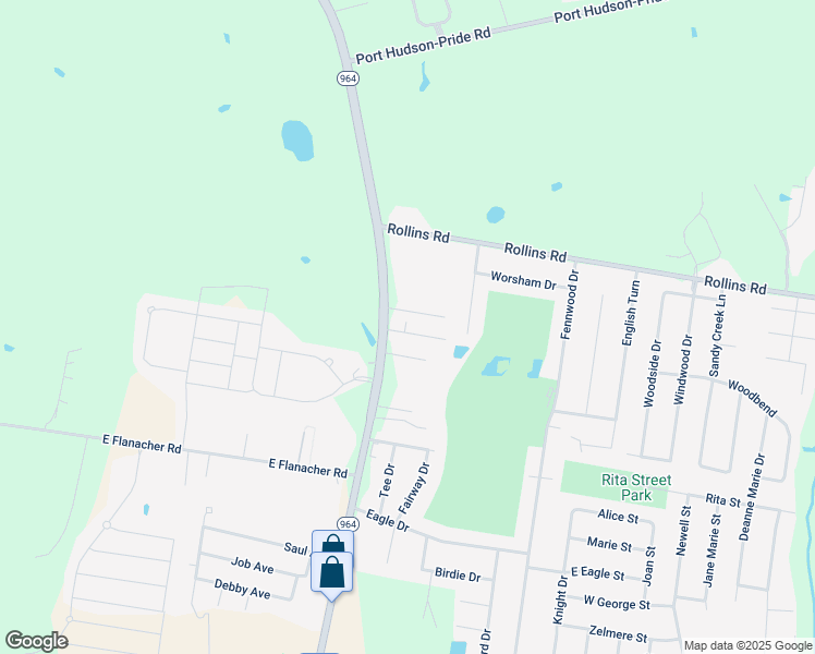 map of restaurants, bars, coffee shops, grocery stores, and more near 1112 Willow Creek Drive in Zachary