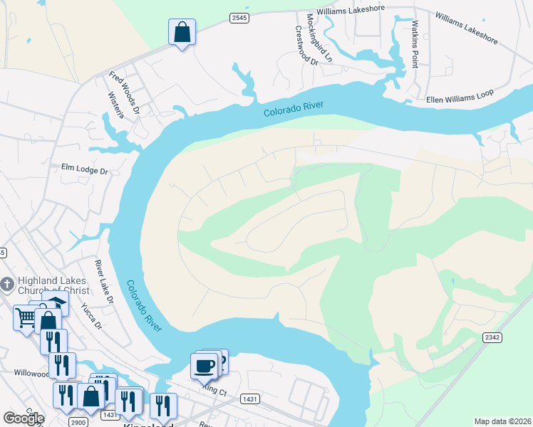 map of restaurants, bars, coffee shops, grocery stores, and more near 106 Still Meadow Drive in Kingsland