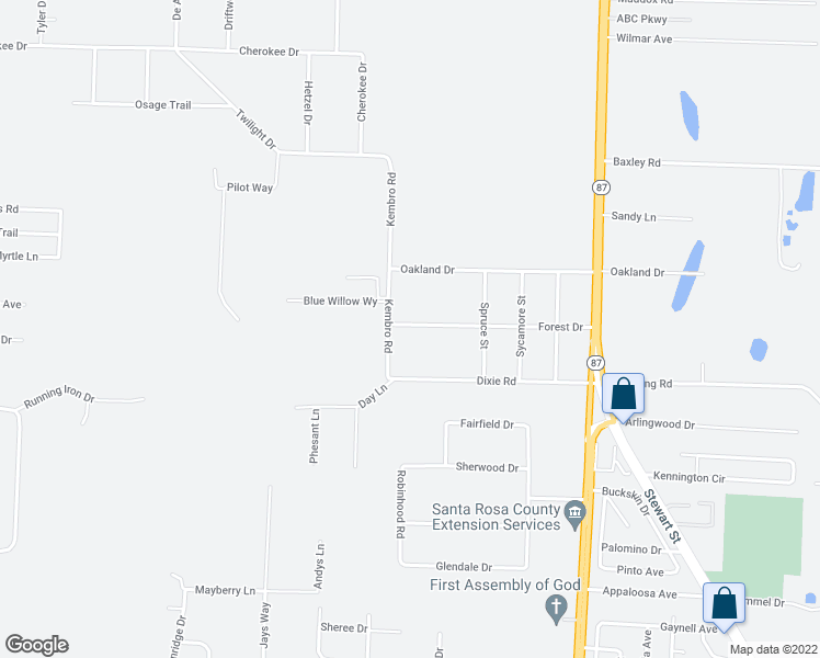 map of restaurants, bars, coffee shops, grocery stores, and more near 6227 Forest Drive in Milton