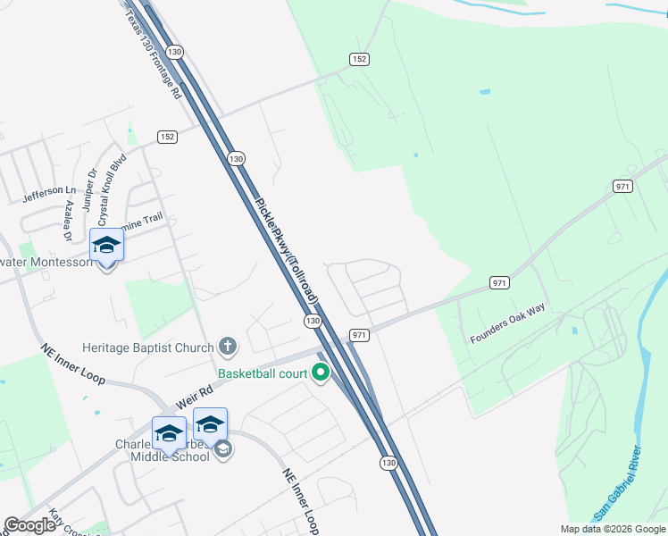 map of restaurants, bars, coffee shops, grocery stores, and more near 1400 Mink Loop in Georgetown