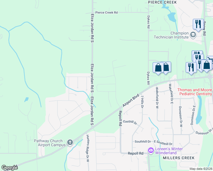 map of restaurants, bars, coffee shops, grocery stores, and more near 949 Boulder Court in Mobile