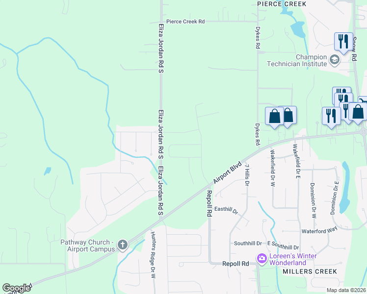 map of restaurants, bars, coffee shops, grocery stores, and more near 949 Boulder Court in Mobile