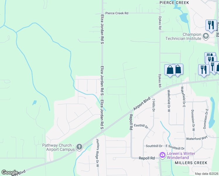 map of restaurants, bars, coffee shops, grocery stores, and more near 949 Boulder Court in Mobile